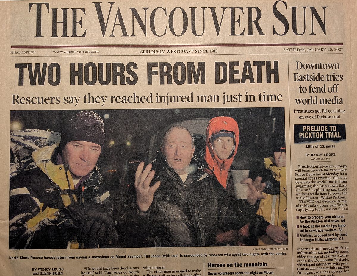 Vancouver Sun Two Hours From Death
